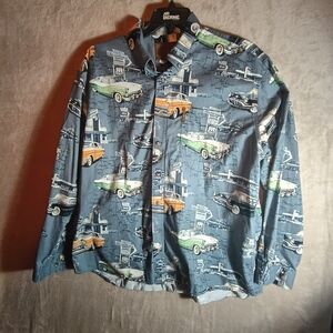 NORTH RIVER OUTFITTERS Men's Classic Cars Long Sleeve Shirt Size XL